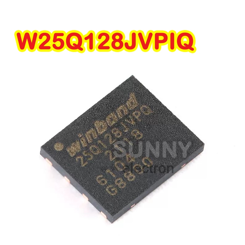 W25Q128JVPIQ 25Q128JVPIQ WSON8 3V 128M-bit ชิปแฟลชอนุกรม SMD IC WINBOND 2118 6104 G8800 FLASH