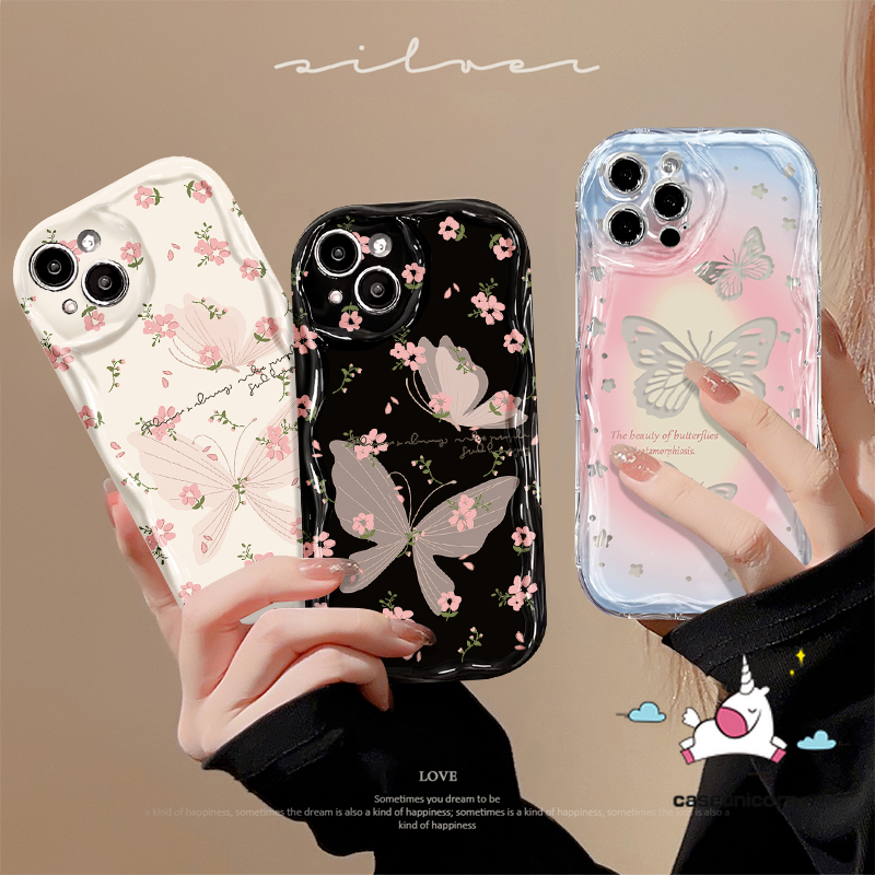 SAMSUNG สําหรับsamsung A05s A14 A05 A24 A06 A16 A13 A04s A03s A04 A02s A11 A10s A51 A12 A21s A23 A30 A32 A32 A50s A31 A52s A54 A53 A52s A52s A52sดอกไม้น่ารักผีเสื้อกรณีน่ารัก