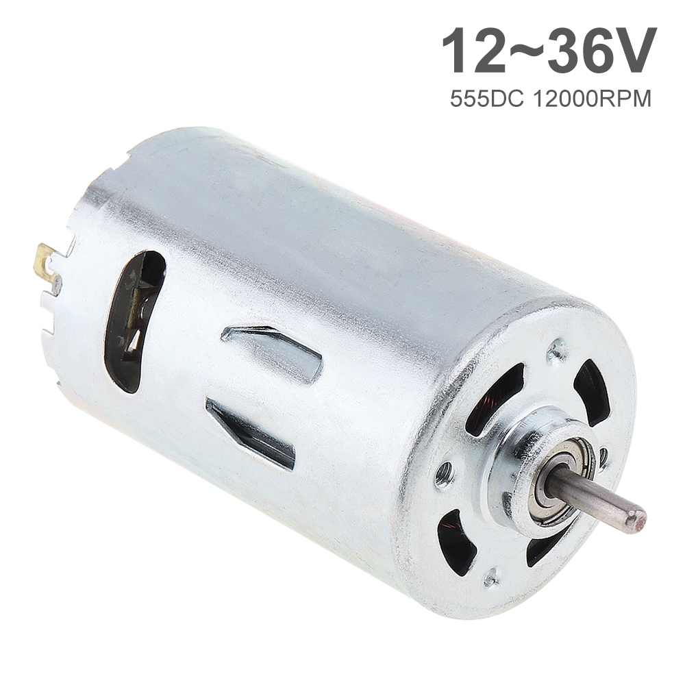 มอเตอร์แบริ่ง DC 12-36V 555 พร้อมแรงบิด ความเร็วสูง ขนาดใหญ่ สําหรับโมเดลรถยนต์ สว่านไฟฟ้า ขนาดเล็ก ไมโคร DIY