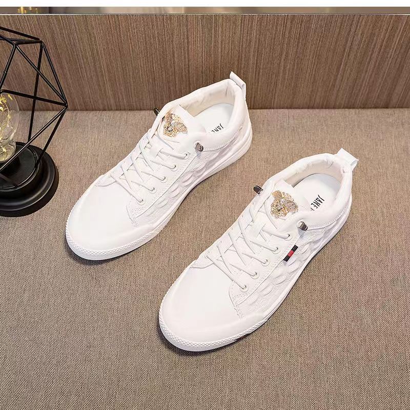 Versace รองเท้าลําลอง ข้อสั้น ปักลาย เข้ากับทุกการแต่งกาย แฟชั่นสําหรับผู้ชาย