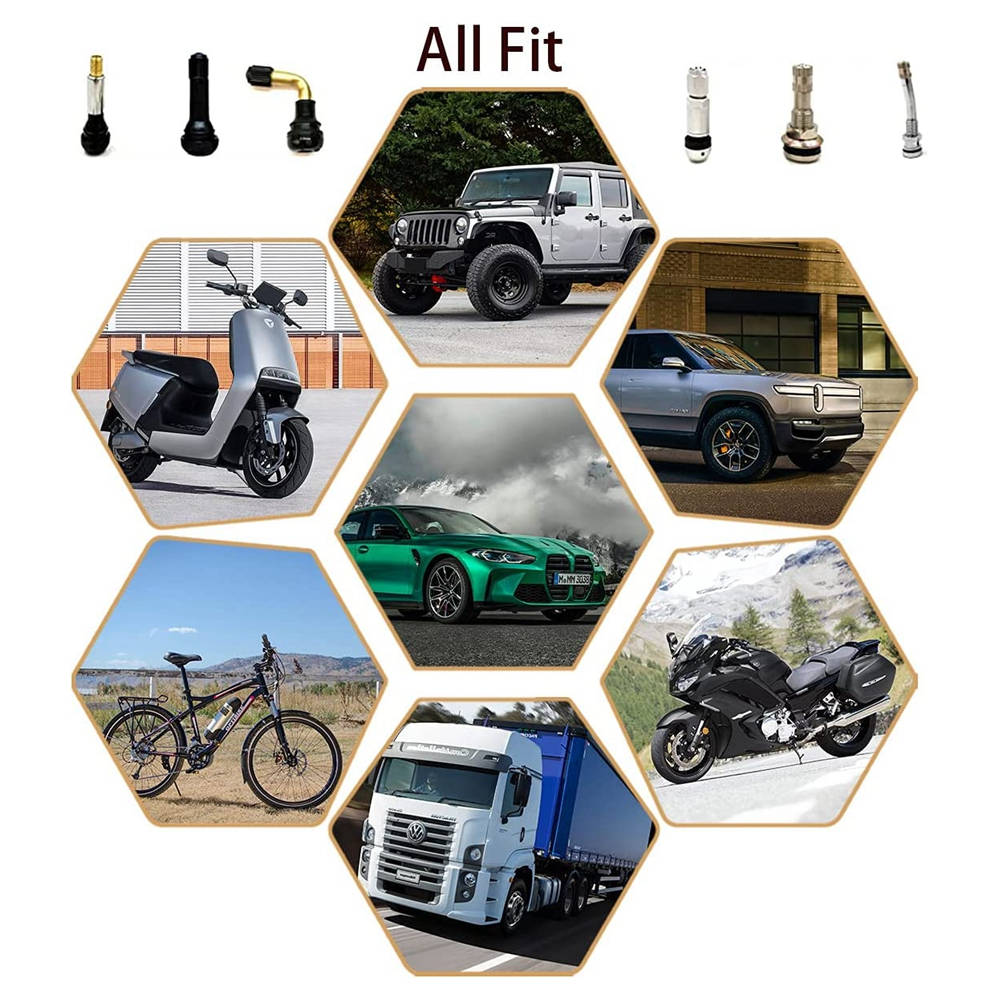 4แพ็ค รถล้อยางวาล์วก้านหมวกสําหรับแบทแมน (โลหะ -สีดํา) - รูปที่ 4