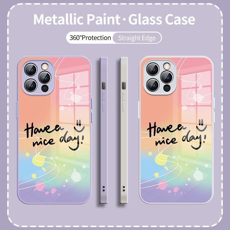 คุณภาพสูง Apple โลหะสีโทรศัพท ์ เหมาะสําหรับ iPhone15 14 13 12 11ProMax เคสโทรศัพท ์ ขายร ้ อนแก ้ วรูปแบบสร ้ างสรรค ์ iPhone XR XSMax 7 8Plus 6S Plus เคสโทรศัพท ์ หญิงป ้ องกันกรณี