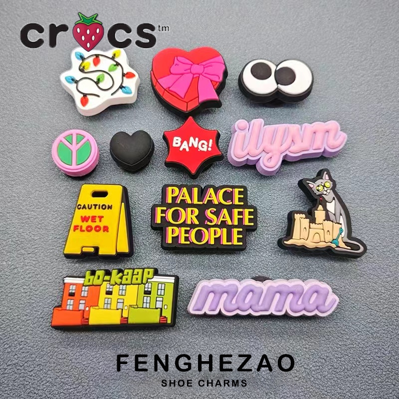 Jibbitz Crocs Accessories chram crocs ตัวอักษรสนุก รองเท้าตกแต่งปี 2024 ใหม่