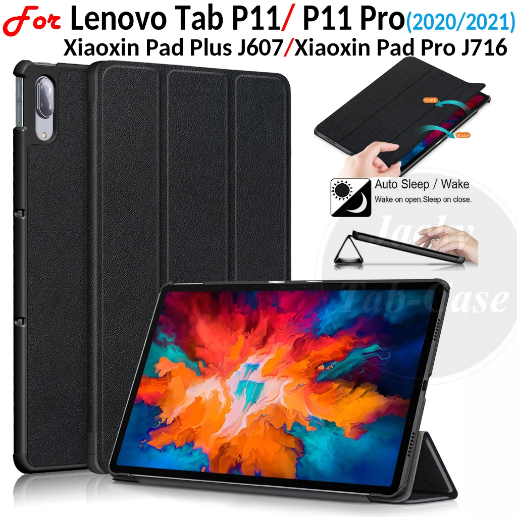สําหรับ Lenovo TabP11 |เคสแท็บเล็ตหนัง PU ฝาพับ กันกระแทก พร้อมช่องใส่บัตร และขาตั้ง สําหรับ Tab P11