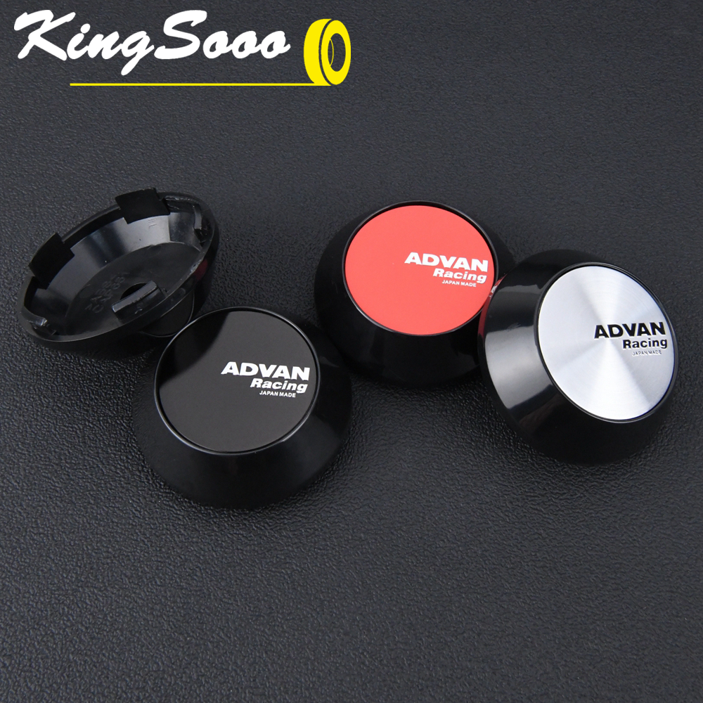 1ห่อ/4ตัว JDM ขนาดขา 60มม ADVAN ขอบฝาครอบดุมล้อ ADVANสติกเกอร์ ฝาปิดดุมล้อ แข่งรถ ฝาดุมล้อ สีดํา & สีเงิน
