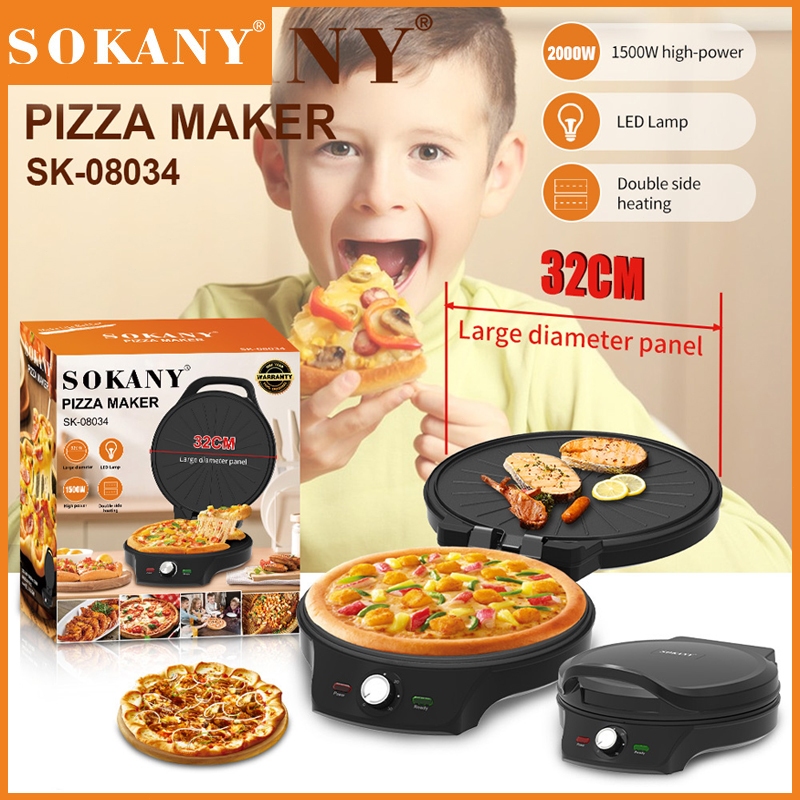 SOKANY 2000W เครื่องทําพิซซ่า เครื่องทําพิซซ่าไฟฟ้า เตาอบพิซซ่า เครื่องทำเครป รับประกัน 1 ปี