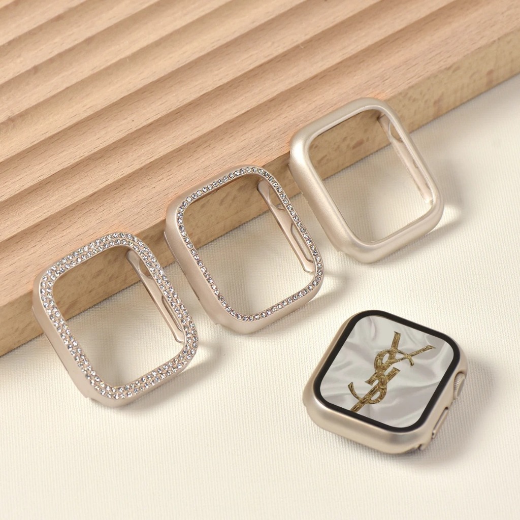 เคสนาฬิกาข้อมือ ประดับเพชร ลายดาว สําหรับ AP Watch Series10 Series9 Series8 Series7 6 5 4 SE SE2 Ultra2 Ultra 38 มม. 42 มม. 41 มม. 45 มม. 49 มม. 44 มม. 40 มม. สาย i watch Strap
