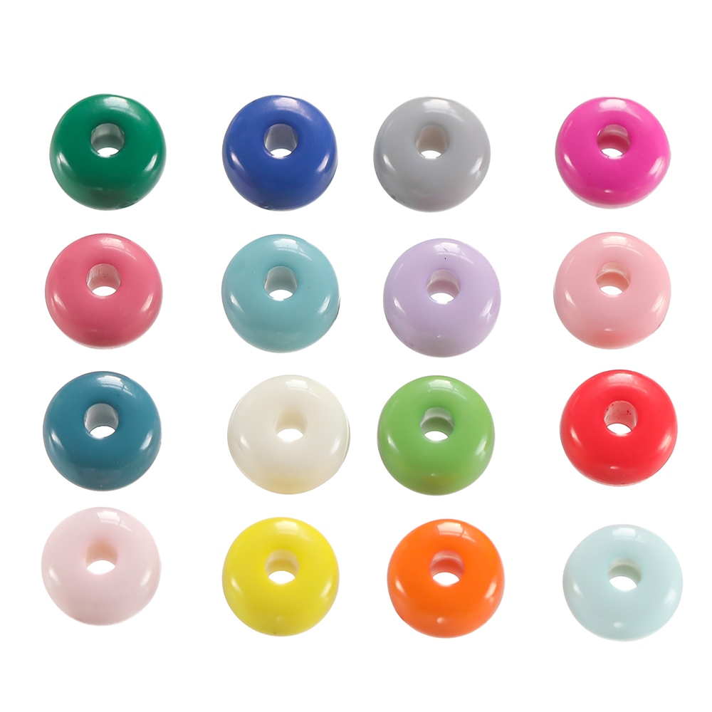 ลูกปัดอะคริลิคทรงกระบอก 4x7มม. 50ชิ้น สีสันแบน สำหรับDIYสร้อยข้อมือ-สร้อยคอ อุปกรณ์เครื่องประดับ
