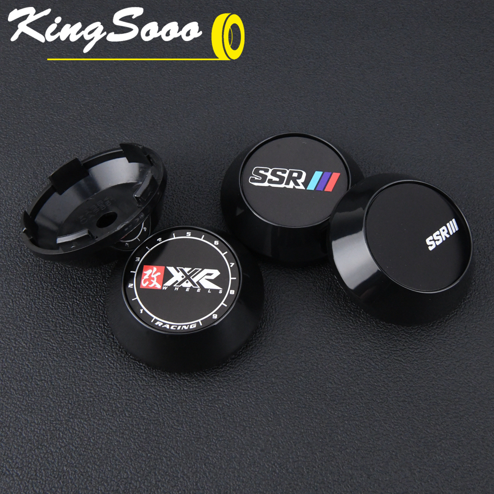 1ห่อ/4ตัว JDM ขนาดขา 60มม SSR ขอบฝาครอบดุมล้อ XXRสติกเกอร์ ฝาปิดดุมล้อ แข่งรถ ฝาดุมล้อ สีดํา & สีเงิน