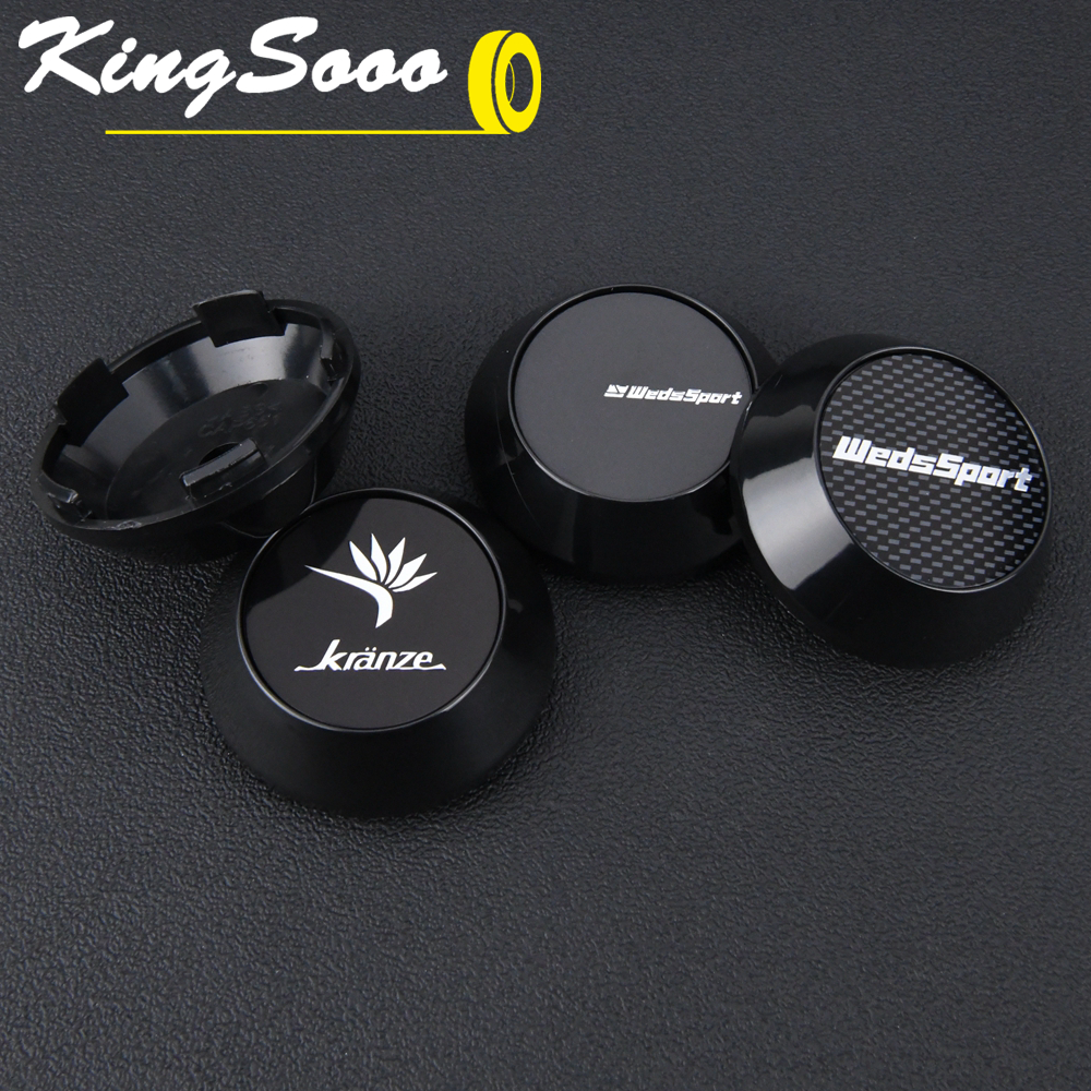 1ห่อ/4ตัว JDM ขนาดขา 60มม KRANZE ขอบฝาครอบดุมล้อ WEDSSPORTสติกเกอร์ ฝาปิดดุมล้อ แข่งรถ ฝาดุมล้อ สีดํา & สีเงิน