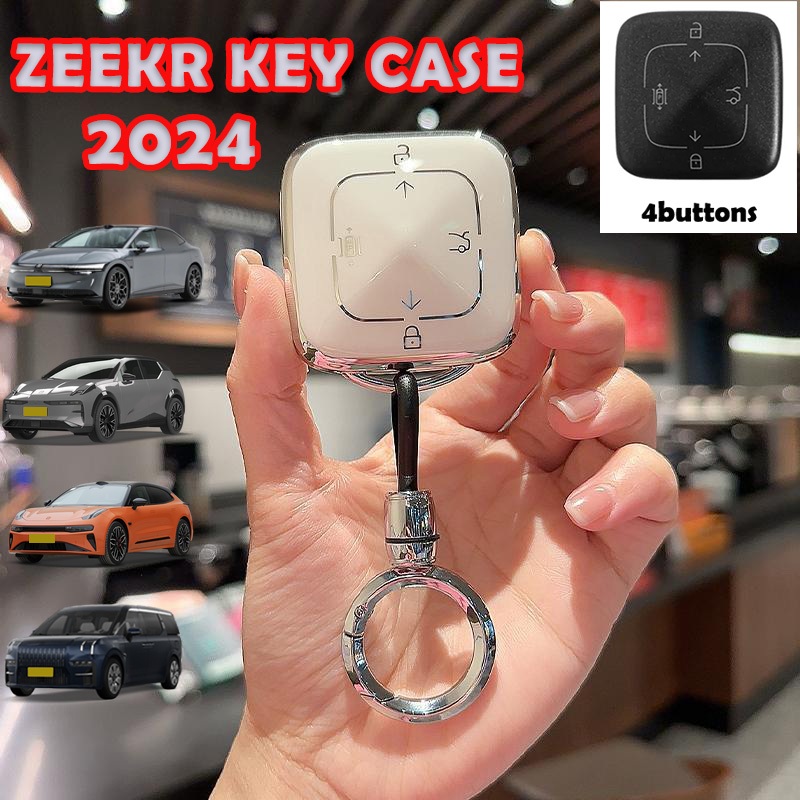 2024 เคสกุญแจรีโมทรถยนต์ Tpu 4 ปุ่ม สําหรับ ZEEKR 001/009/007/X เคสกุญแจรถzeekr