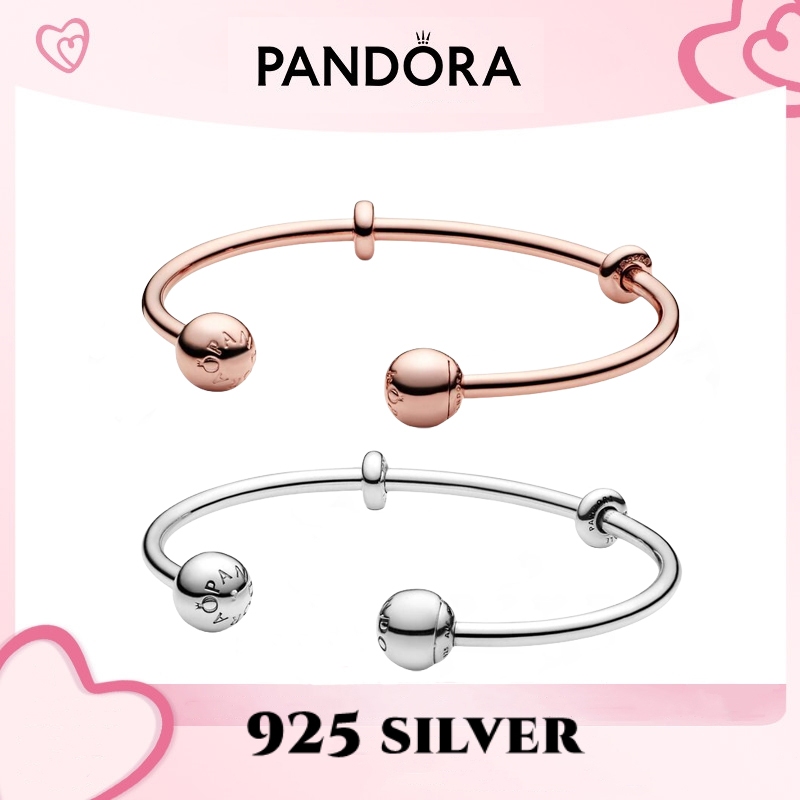 Pandora Moments ของแท้ 100% PANDORA จี้กําไลข้อมือเงินแท้ S925 เครื่องประดับ