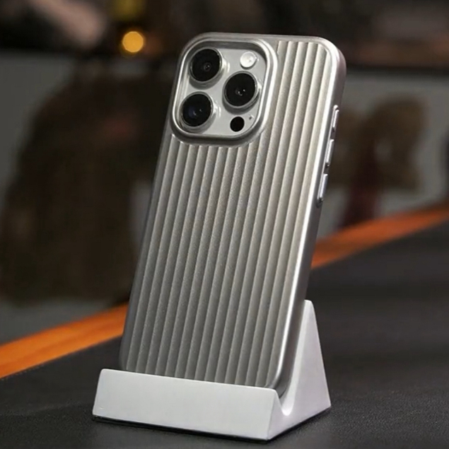 【Anti-slip strips/Corrugated stripes/Matte PC hard case/Gray】เคส compatible for iPhone 13 14 15 pro max case