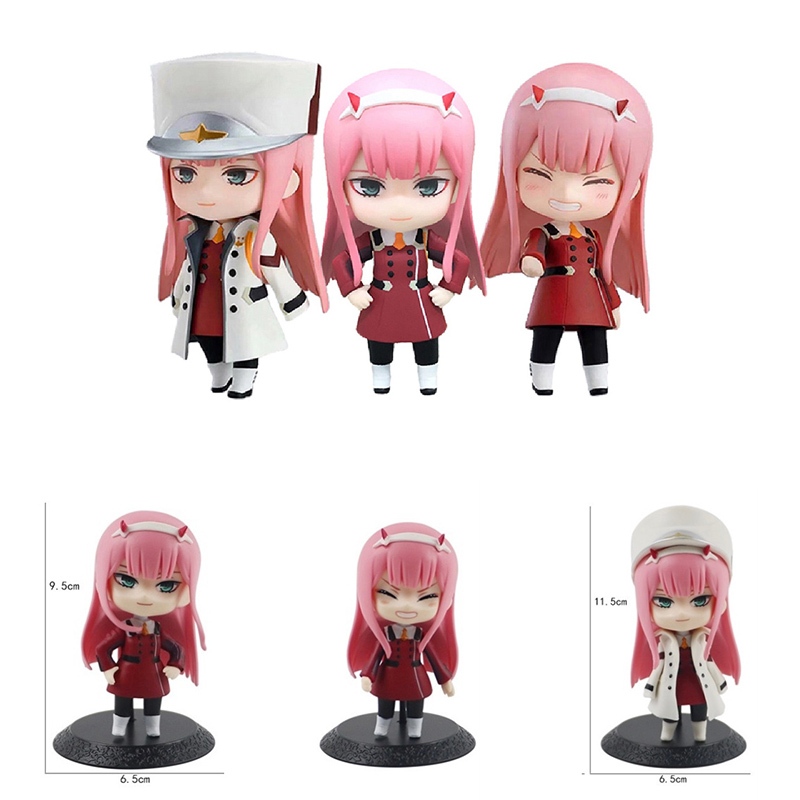 3pcs/set DARLING in the FRANXX Action Figure Action Dolls Decoration Anime Miniature ZERO TWO