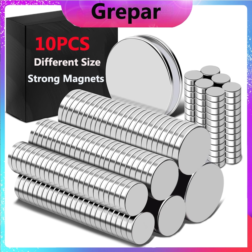 10 ชิ้น Super Strong Neodymium แผ่นแม่เหล็กขนาดเล็กสําหรับแห้งลบบอร์ดไวท์บอร์ดสํานักงานตู้เย็นหัตถกรรม, Mini รอบแม่เหล็กสําหรับ DIY Building รุ่นวิทยาศาสตร์
