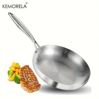 KEMORELA  1 ชิ้น, 304 สแตนเลส Non-Stick Skillet,กระทะทอดไข่,…