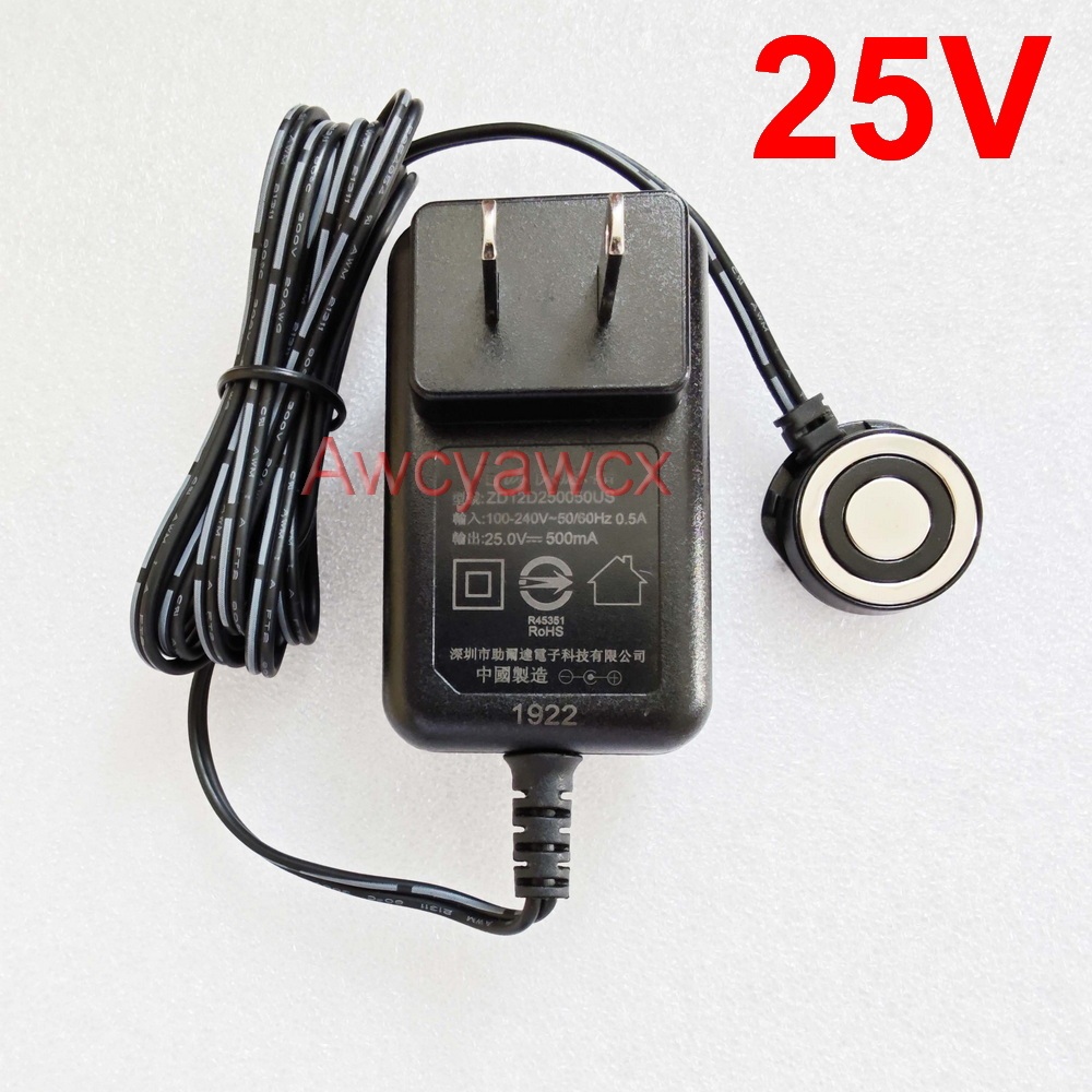 อะแดปเตอร์ชาร์จ 25V 500mA 0.5A สําหรับเครื่องดูดฝุ่น Philips FC6801 FC6802 FC6812 FC6901 FC6902 Amwa