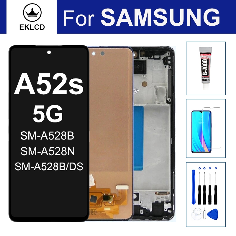 สําหรับ Samsung Galaxy A52S 5G A528 SM-A528B จอแสดงผล LCD Touch Screen Digitizer Assembly กรอบ