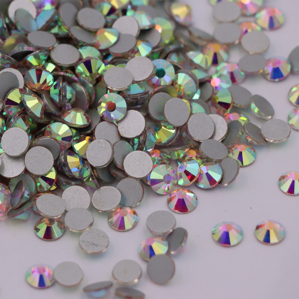 Ss4 (1.5-1.7 มม.) 1440 ชิ้นคริสตัลสีขาว AB หิน Strass Flatback แก้วเพชรออกแบบ Glitter Rhinestones สําหรับเล็บเล็บตกแต่ง