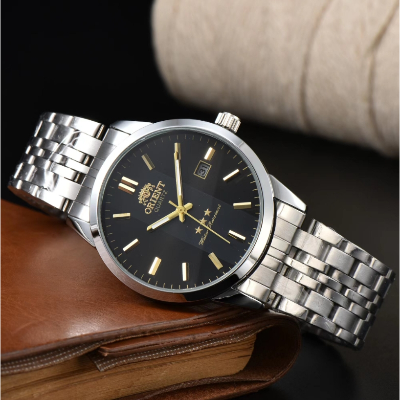 Orientนาฬิกาข้อมือควอตซ์ สายสแตนเลส หน้าปัดแสดงวันที่ สไตล์นักธุรกิจ สําหรับผู้ชาย 2024