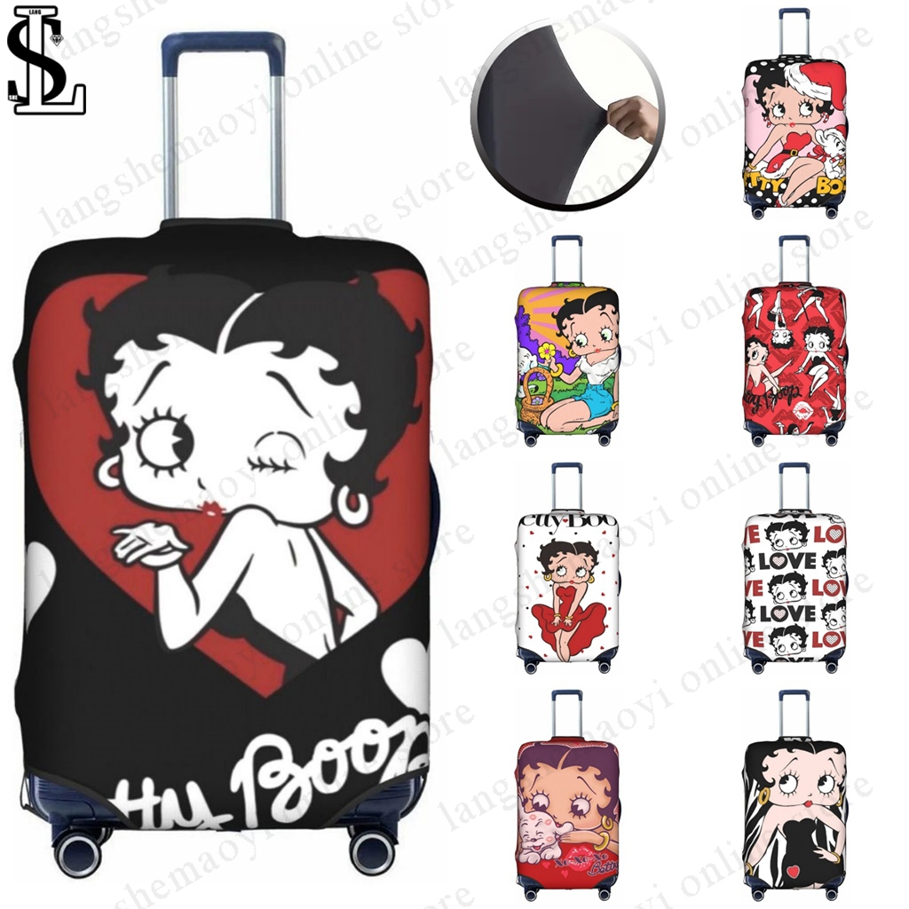 Betty Boop ผ้าคลุมกระเป๋าเดินทาง ป้องกันรอยขีดข่วน ซักทําความสะอาดได้ สําหรับกระเป๋าเดินทาง 18-32 นิ้ว