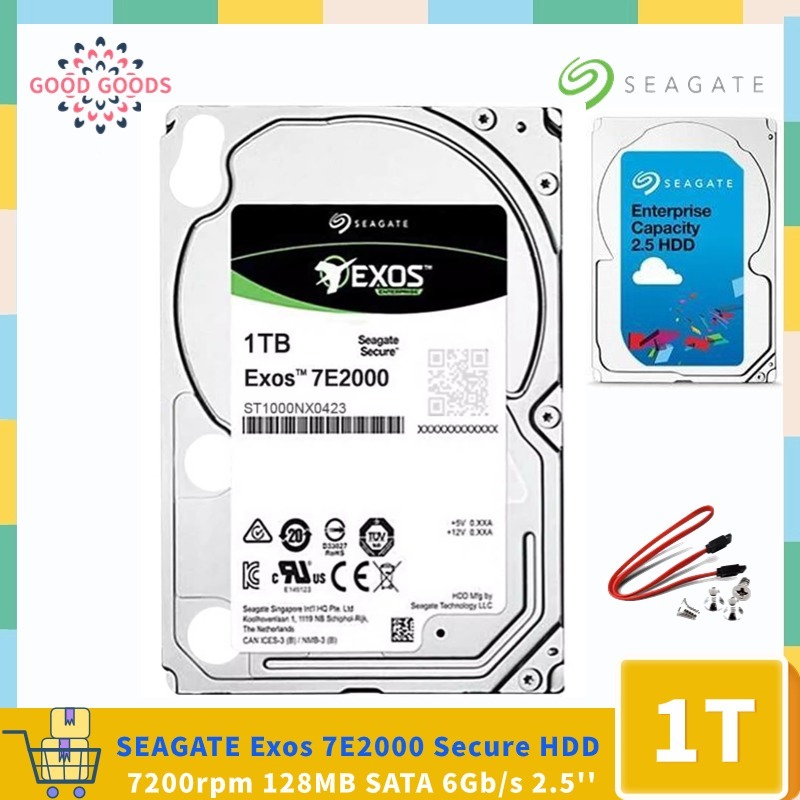 Seagate Exos 7E2000 1TB Secure 2.5 HDD (ST1000NX0423) 7200rpm 128MB Cache SATA 6Gb/s Air