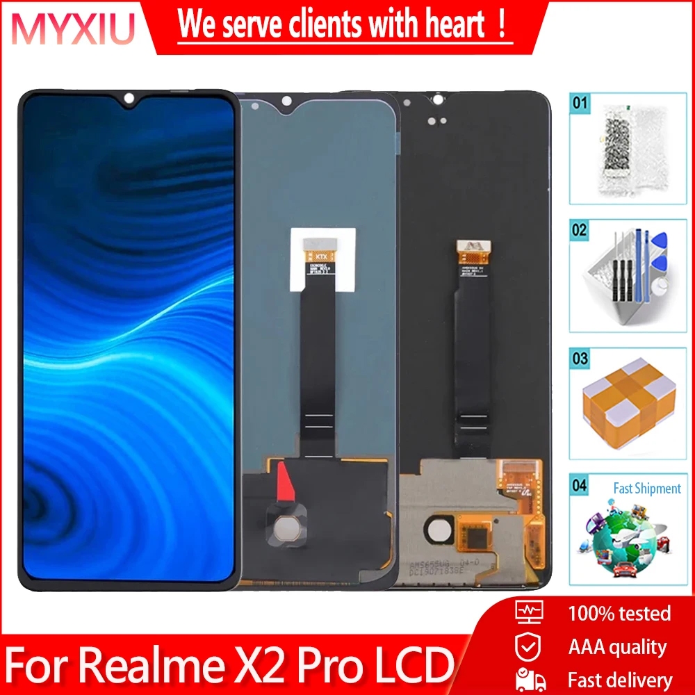 อะไหล่หน้าจอสัมผัสดิจิทัล LCD OLED หรือ AMOLED แบบเปลี่ยน สําหรับ Realme X2 Pro RMX1931 Realme X2 Pro