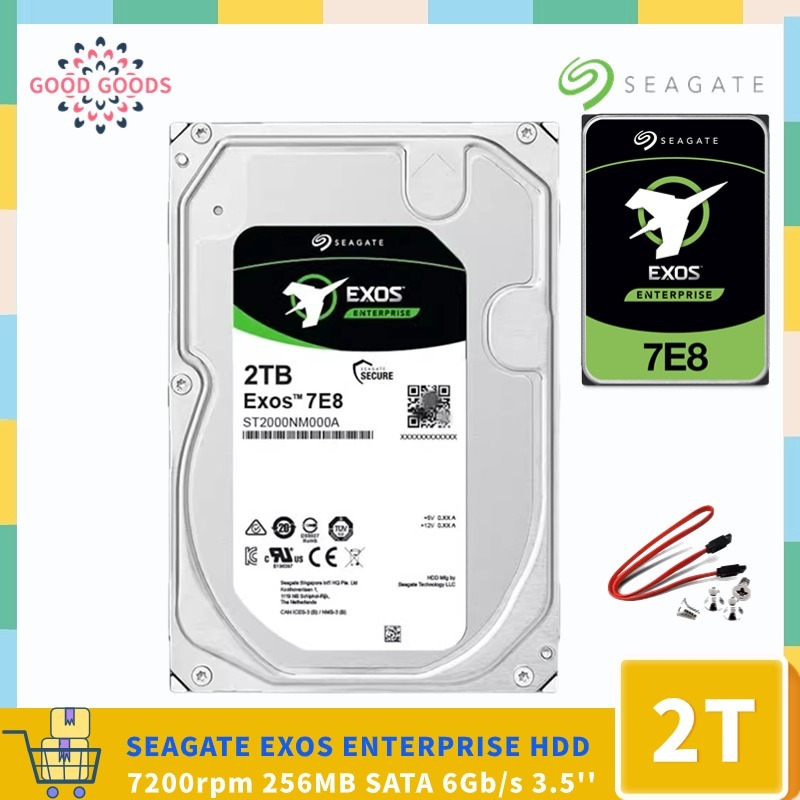 Seagate EXOS 7E8 2TB ENTERPRISE 3.5 HDD (ST2000NM000A) 7200rpm 256MB Cache SATA 6Gb/s Air