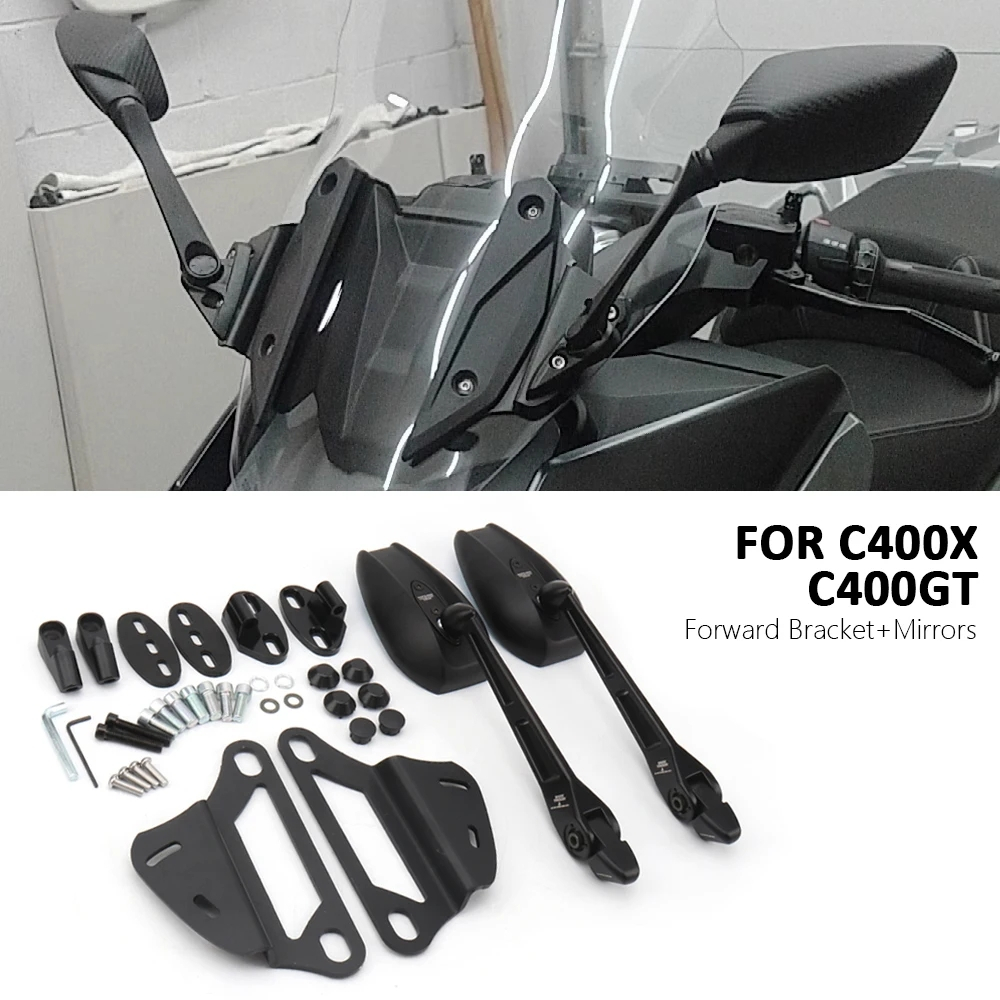 C400gt c400x ชุดตัวยึดกระจกมองหลังรถจักรยานยนต์ สีดํา สําหรับ BMW C400 GT C 400 GT C 400X 400GT c400