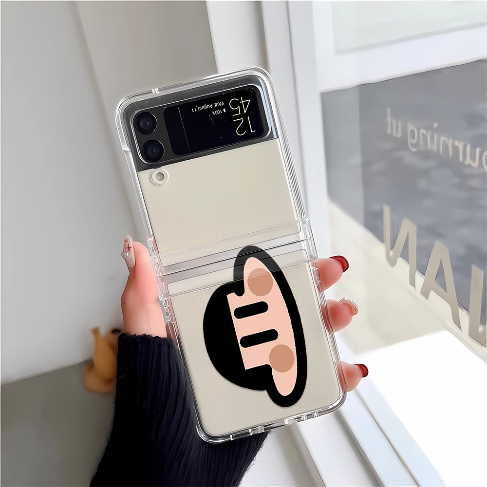 【เคสพับได้】หัวโต สําหรับ SAMSUNG Galaxy Z Flip3 Flip4 Flip5 เคส สําหรับป้องกันเลนส์ กันกระแทก เคสการ์ตูน