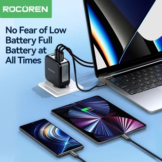 Rocoren 240W สาย USB C PD 100W 60W Fast สายชาร์จสําหรับ iPhone Samsung USB C สายไฟสําหรับโทรศัพท์แล็ปท็อป 1 M 2 M 3 M