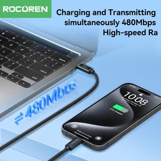 Rocoren 240W สาย USB C PD 100W 60W Fast สายชาร์จสําหรับ iPhone Samsung USB C สายไฟสําหรับโทรศัพท์แล็ปท็อป 1 M 2 M 3 M