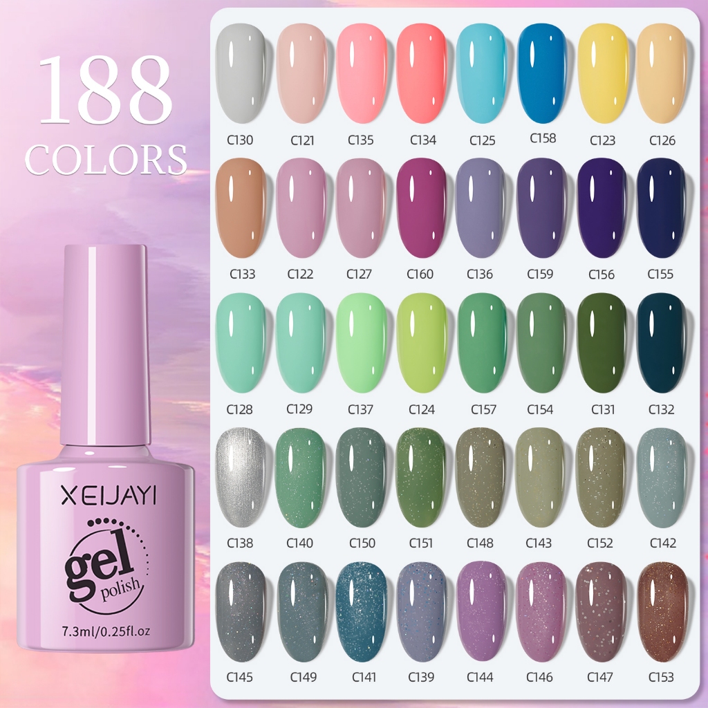 Xeijayi ยาทาเล็บเจล สีนีออน สีม่วง สีแดง 7.3 มล. 1 ชิ้น