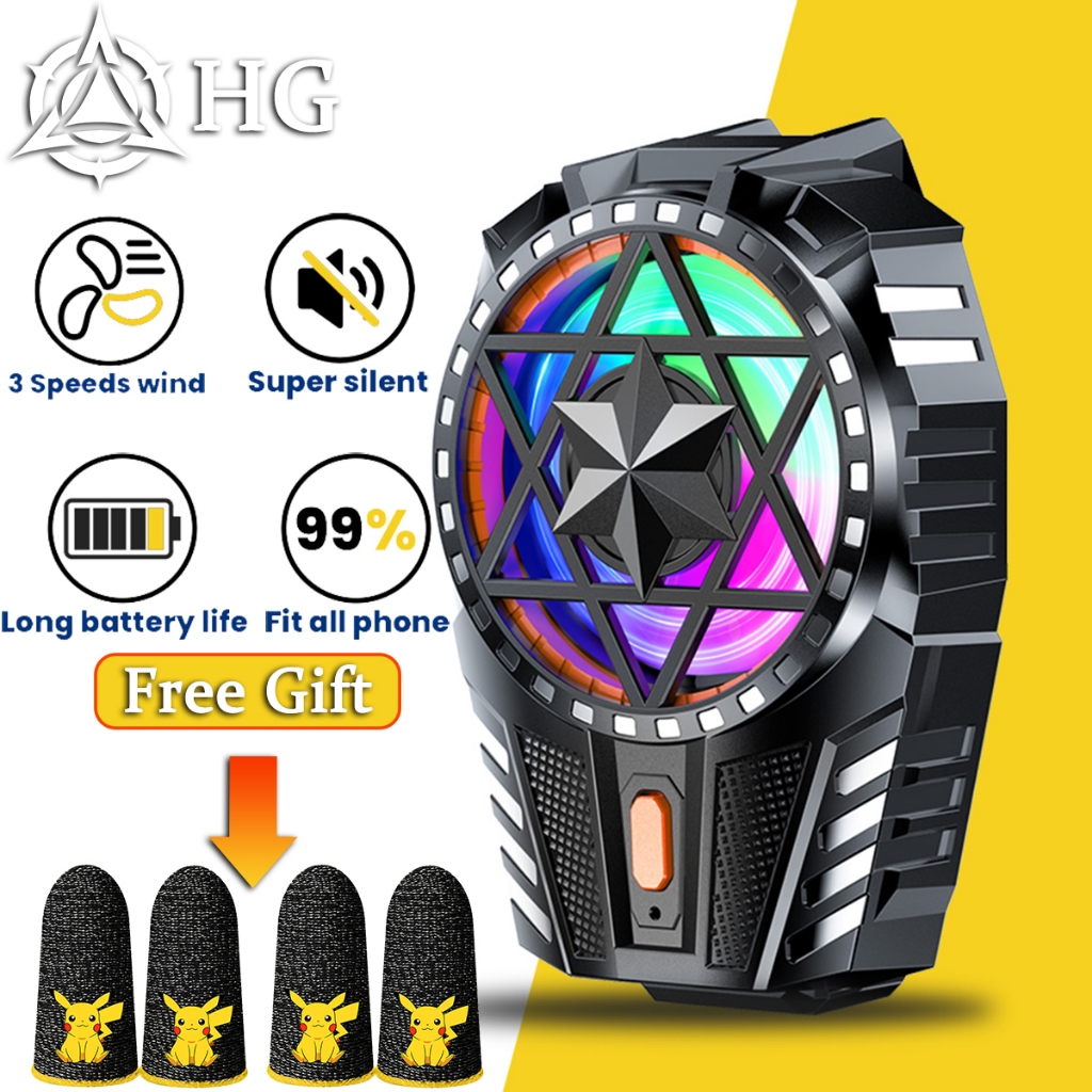 【ฟรีของขวัญ】HG ใหม่ 2024 พัดลมระบายความร้อนโทรศัพท์มือถือ แบบพกพา สําหรับเล่นเกม X112