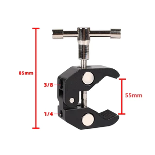 Selens อุปกรณ์ยืดกล้อง ซูเปอร์หนีบปูคีมคลิปส แคลมป์หนีบ 1/4" และ 3/8" ชุดขาตั้งกล้อง อุปกรณ์ถ่ายภาพ ชุดแขนจับกล้อง วัสดุอะลูมินัมอัลลอย สำหรับถ่ายภาพสตูดิโอ