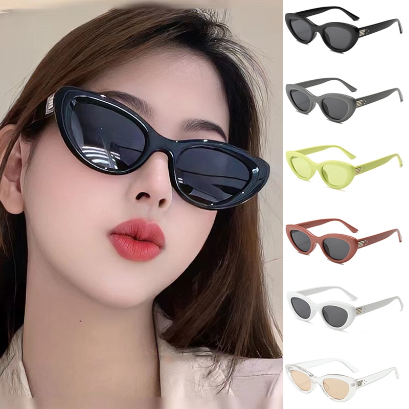 เกาหลี Hip Hop Punk Y2K Cat Eye แว่นตากันแดดสําหรับผู้หญิงผู้ชาย UV Resistance แฟชั่น Retro แว่นตากันแดด