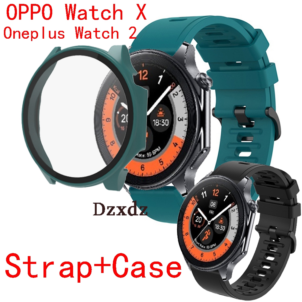 เคส + ฟิล์มกันรอยหน้าจอ สําหรับ OPPO Watch X Strap Band Sports wristband Oneplus Watch 2 กระจกนิรภัย ป้องกันรอยขีดข่วน ฟิล์มกันชน เคสป้องกัน อุปกรณ์เสริม