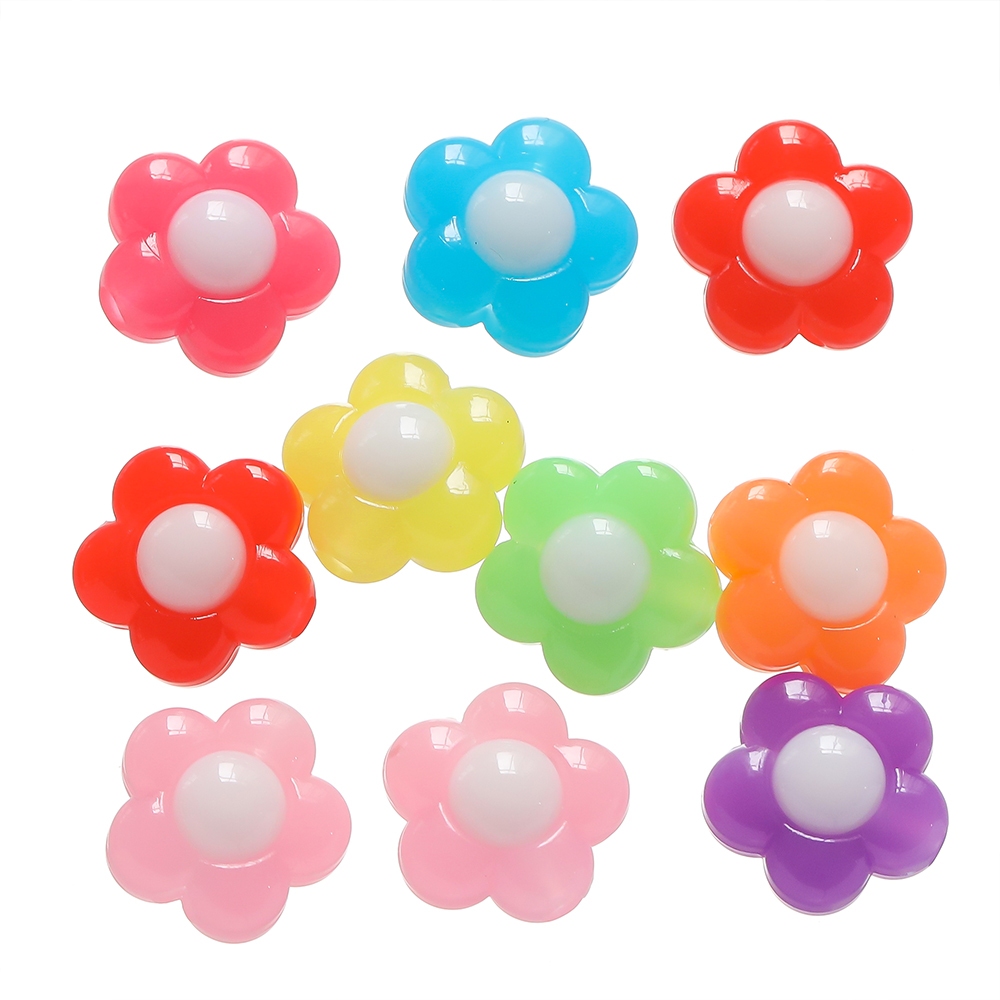 St. kunkka 5-10 ชิ้นลูกปัดอะคริลิค 9 * 15.5 * 16 มม. สีเยลลี่ดอกไม้ลูกปัดสําหรับ DIY สร้อยข้อมือลูกปัดสร้อยคอ