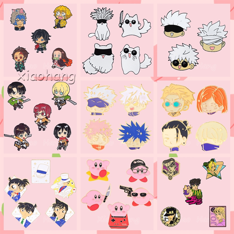 เข็มกลัด รูปการ์ตูนอนิเมะ HunterXHunter Demon Slayer JOJO Totoro Nezuko Jujutsu Kaisen Pin 3-6 ชิ้น 