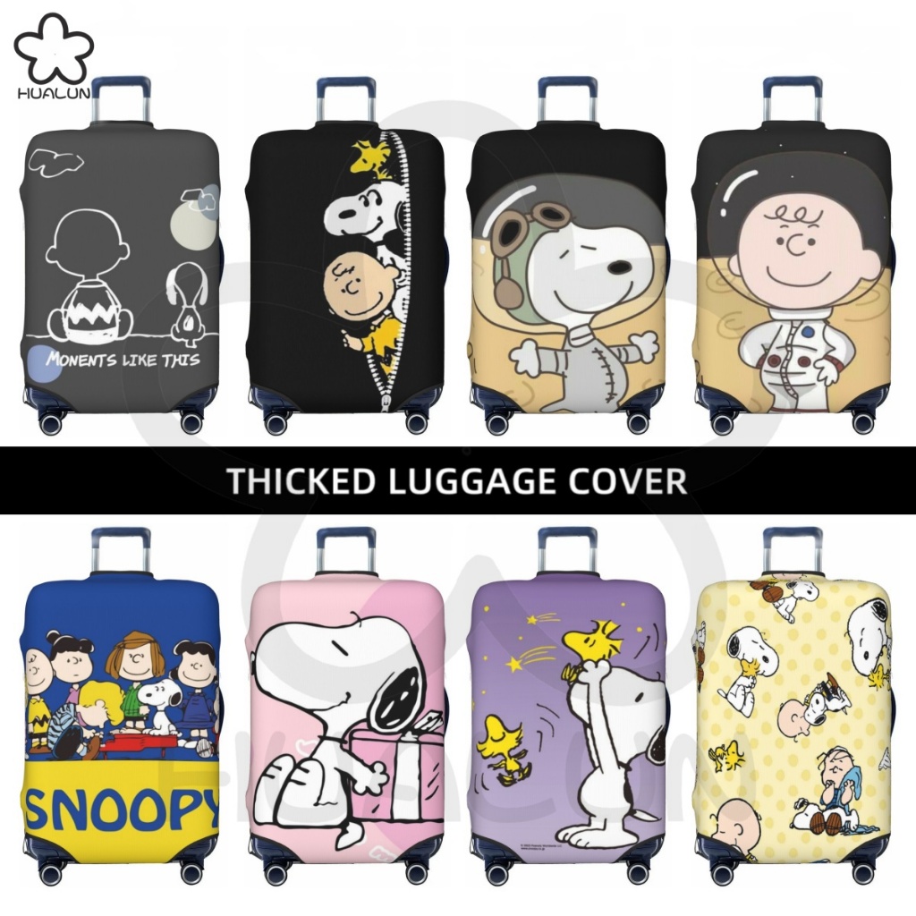 ผ้าคลุมกระเป๋าเดินทาง ผ้าสแปนเด็กซ์ แบบหนา ยืดหยุ่นสูง ลาย SNOOPY ขนาด 18 นิ้ว 24 นิ้ว 28 นิ้ว 32 นิ้ว