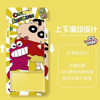 Crayon Shin-chan Multifunctional Hard Shell Card Holder Retractable Long Rope Easy Pull Buckle Anti-Lost Protective Case ABS ID Bus MRT