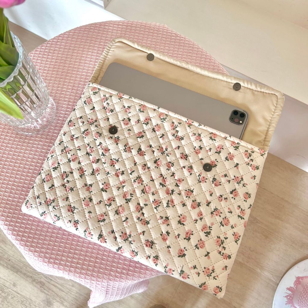 กระเป๋าใส่แล็ปท็อป กันกระแทก พิมพ์ลายดอกไม้ สไตล์เกาหลี สําหรับ 9.7 10 11 13 13.6 14 นิ้ว - รูปที่ 2