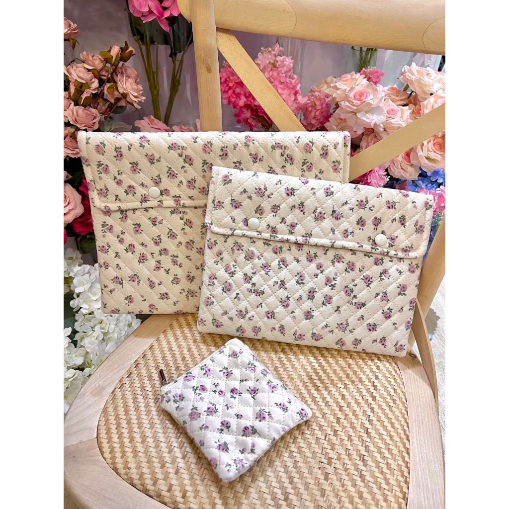 กระเป๋าใส่แล็ปท็อป กันกระแทก พิมพ์ลายดอกไม้ สไตล์เกาหลี สําหรับ 9.7 10 11 13 13.6 14 นิ้ว - รูปที่ 6