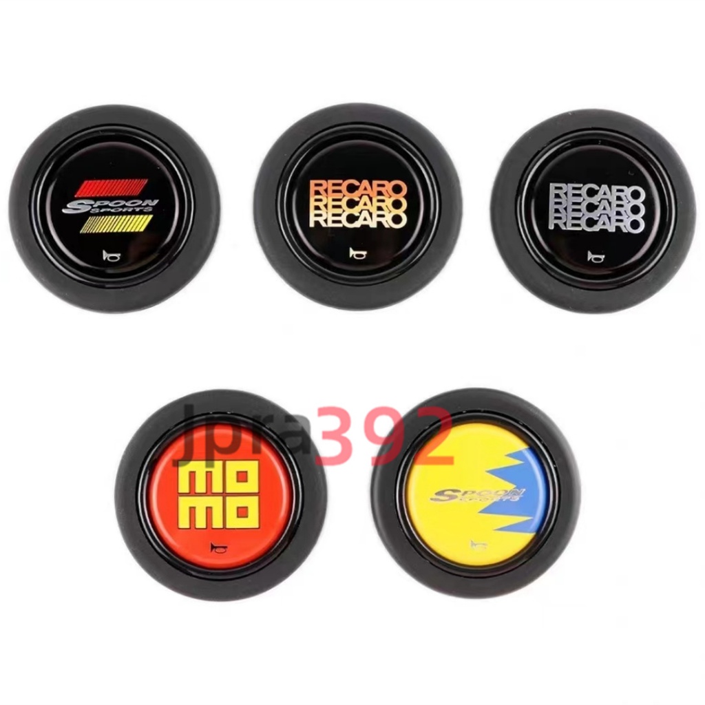 ใหม่ MOMO ปุ่มแตรพวงมาลัยทั่วไป BRIDE SPOON RECARO สําหรับรถยนต์