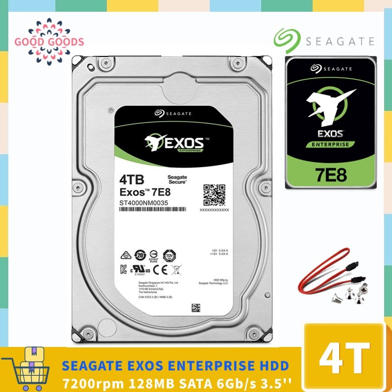 SEAGATE EXOS 7E8 4TB ST4000NM0035 ENTERPRISE 3.5 HDD 7200rpm 128MB SATA 6Gb/s Air