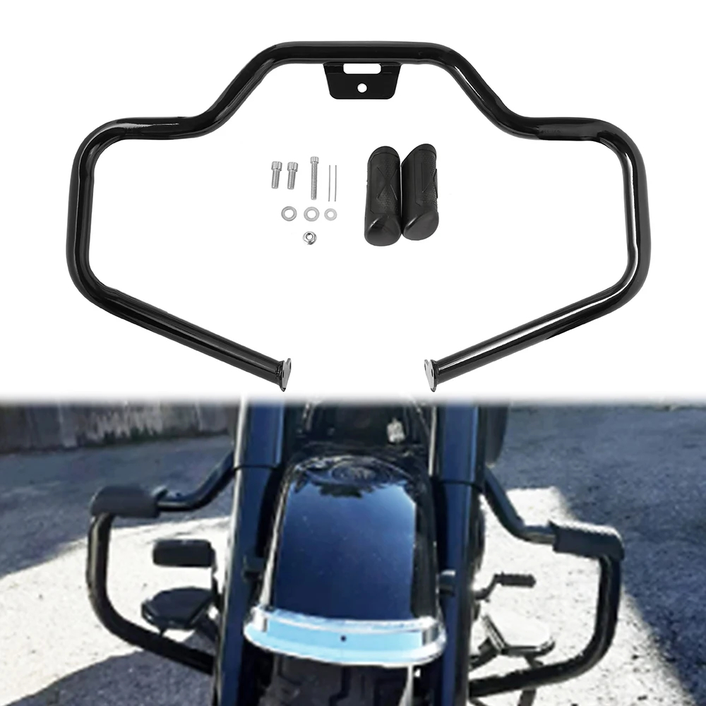 ตัวป้องกันเครื่องยนต์รถจักรยานยนต์ สีดํา สําหรับ Harley Softail Breakout Street Fat Bob Low Rider 2018-21