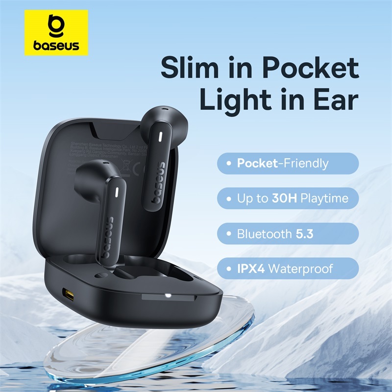 Baseus E16 หูฟังบลูทูธไร้สาย TWS 5.3 พร้อมแบตเตอรี่ IPX4 กันน้ํา 30 ชั่วโมง แอพระบุตําแหน่งโทรศัพท์