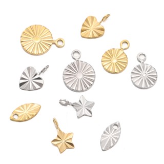 St.kunkka จี้สเตนเลส รูปหัวใจ ดาว ทรงกลม สีทอง สําหรับทําสร้…