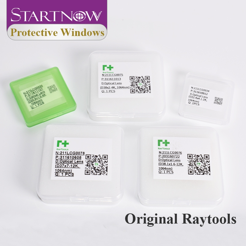 Startnow Raytools เลเซอร์ป้องกัน Windows 24.9x1.5 27.9x4.1 30x5 37x7 38.1x1.6 มม.50x2 มม.เลนส์ป้องกันแสงสําหรับ Raytools ไฟเบอร์หัวตัดเลนส์เลเซอร์