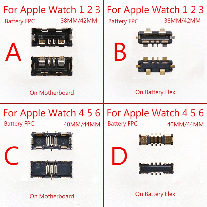 2-10pcs แบตเตอรี่ FPC Connector Contact สําหรับ Apple Watch Series 1 2 3 4 6 5 SE IWatch S1 S2 S3 S4 S5 S6 S7 S8 S9 38 42 40 44 MM A1579 A1578 A17 A184